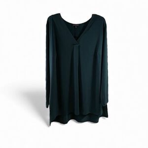 Universal Standard NWT Long Sleeve V Neck Clean Column Dress in Dark Green Size